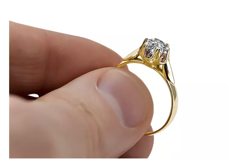 Ring Zirkon 14 Karat Gelbgold Vintage vrc122y